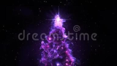 紫薇星云圣诞枞树背景4k分辨率..